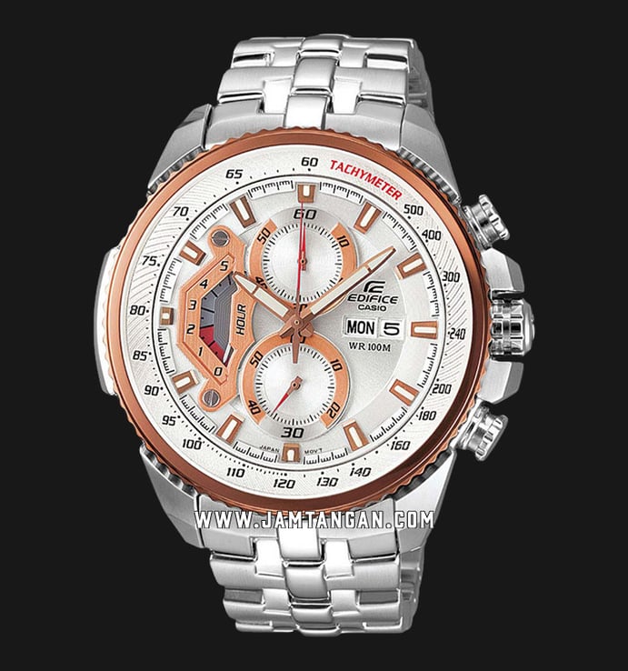 Casio Edifice EF-558D-7AVUDF Chronograph White Dial Stainless Steel Band
