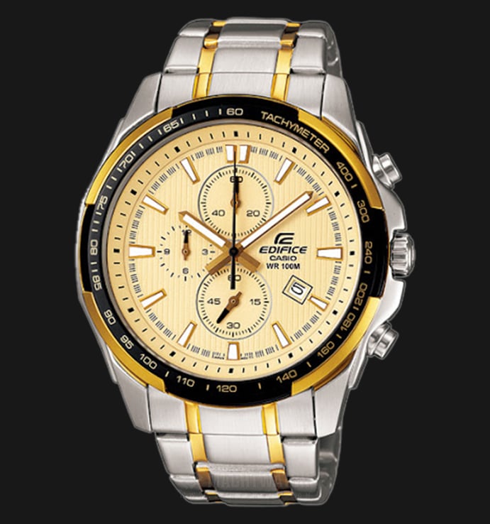 Casio Edifice CHRONOGRAPH EF-566SG-9AVDF Yellow Dial Dual Tone Stainless Steel Watch