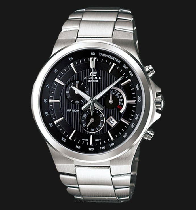 Casio Edifice EFR-500D-1AVUDF Black Dial Stainless Steel Strep Watch