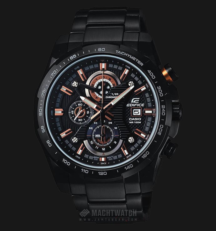 Casio Edifice EFR-523BK-1AVDF Chronograph Tachymeter Black Stainless Steel Watch