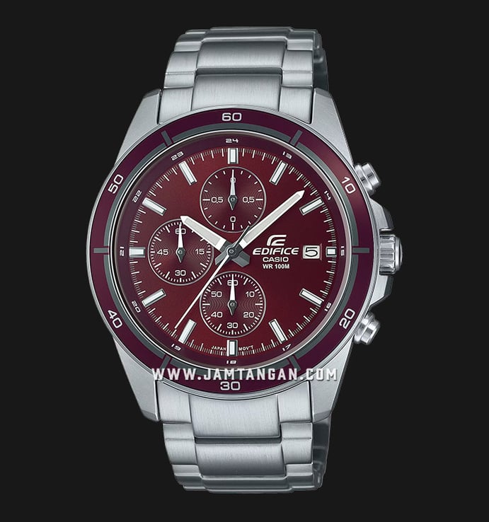 Casio Edifice EFR-526D-5CVUDF Chronograph Men Red Dial Stainless Steel Band