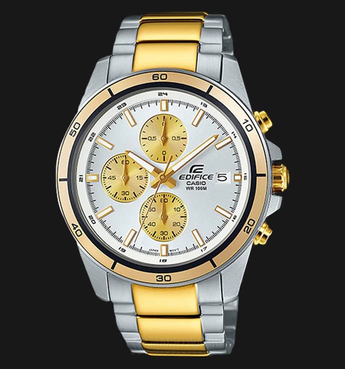 Casio Edifice EFR-526SG-7A9VUDF White Dial Dual Tone Stainless Steel Strep Watch