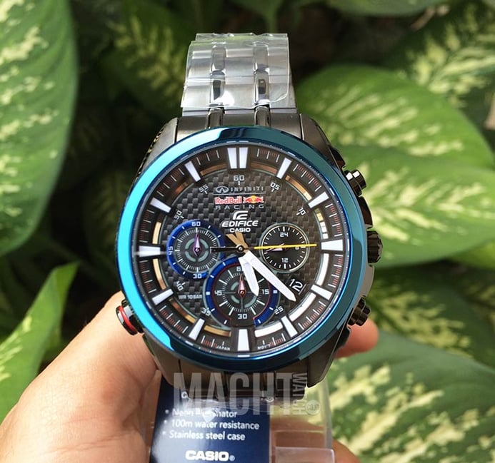 Casio Edifice Red Bull Edition EFR-537RBK-1ADR Chronograph Black Dial Black Stainless Steel Strap