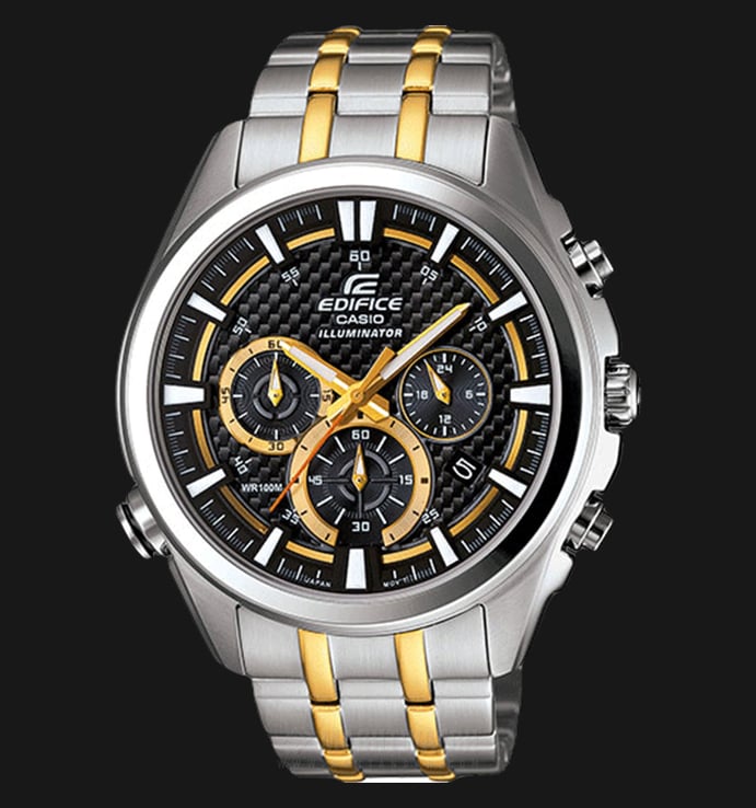 Casio Edifice CHRONOGRAPH EFR-537SG-1AVDF Black Dial Dual Tone Stainless Steel Watch