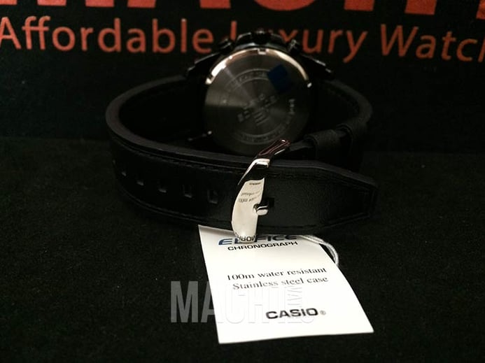 Casio Edifice EFR-538L-1AVUDF Chronograph Black Dial Black Leather Strap