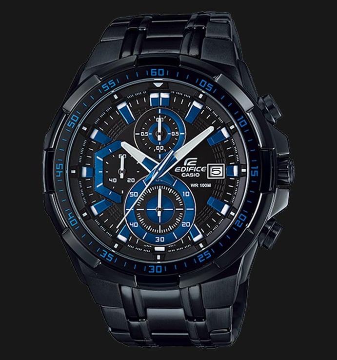 Casio Edifice EFR-539BK-1A2VUDF Chronograph Men Black Dial Black Stainless Steel Band