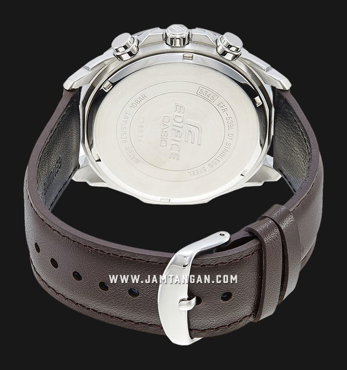 Casio Edifice EFR-539L-7AVUDF Chronograph Men White Dial Dark Brown Leather Strap