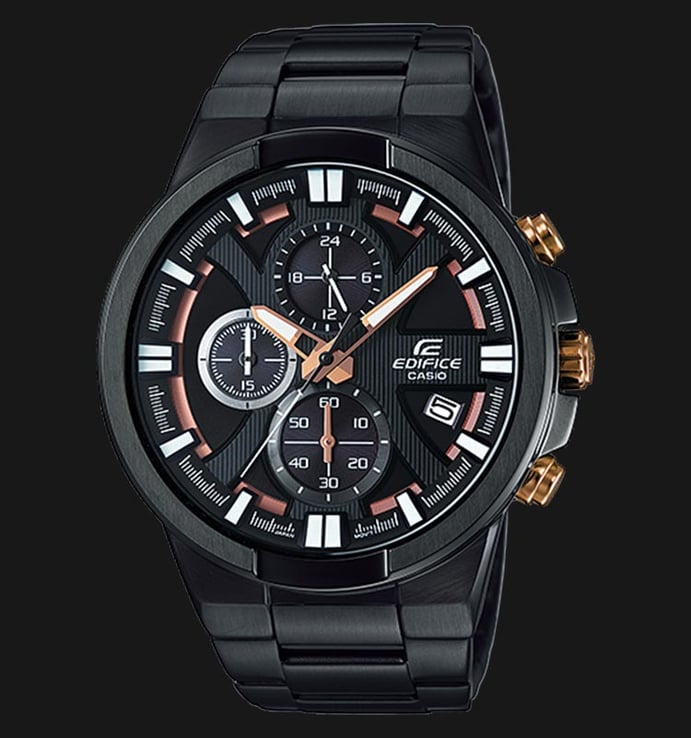 Casio Edifice EFR-544BK-1A9VUDF Chonograph Men Black Dial Stainless Steel Strap