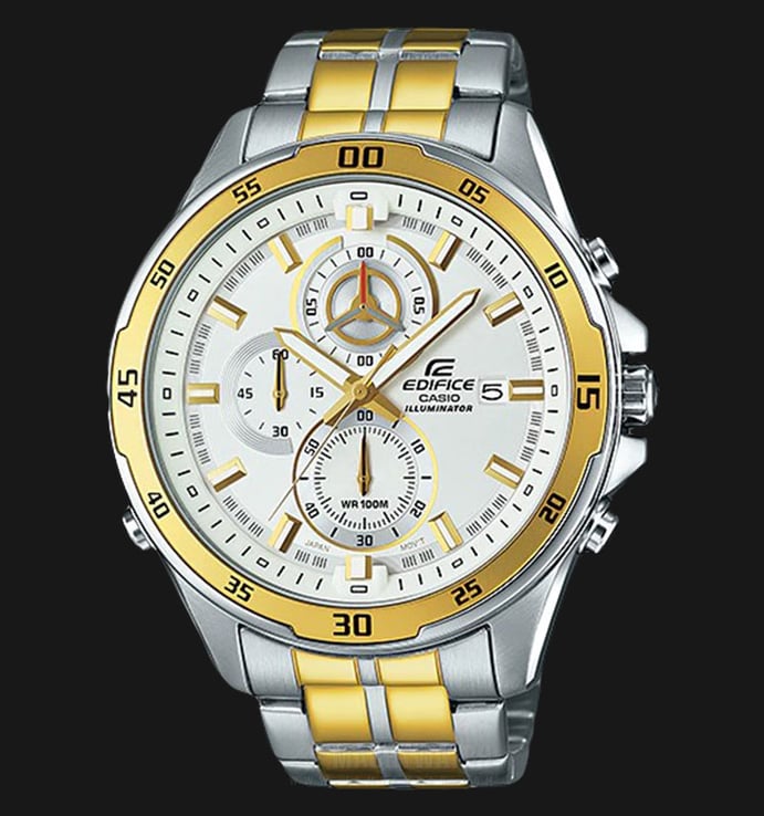 Casio Edifice EFR-547SG-7A9VUDF White Dial Dual Tone Stainless Steel Strep Watch