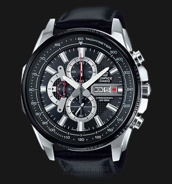 Casio Edifice CHRONOGRAPH EFR-549L-1AVUDF Black Dial Black Leather Watch