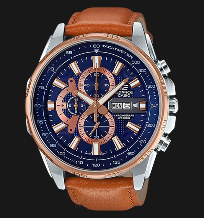 Casio Edifice CHRONOGRAPH EFR-549L-2AVUDF Blue Dial Brown Leather Watch