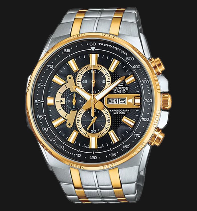 Casio Edifice CHRONOGRAPH EFR-549SG-1AVUDF Black Dial Dual Tone Stainless Steel Strap