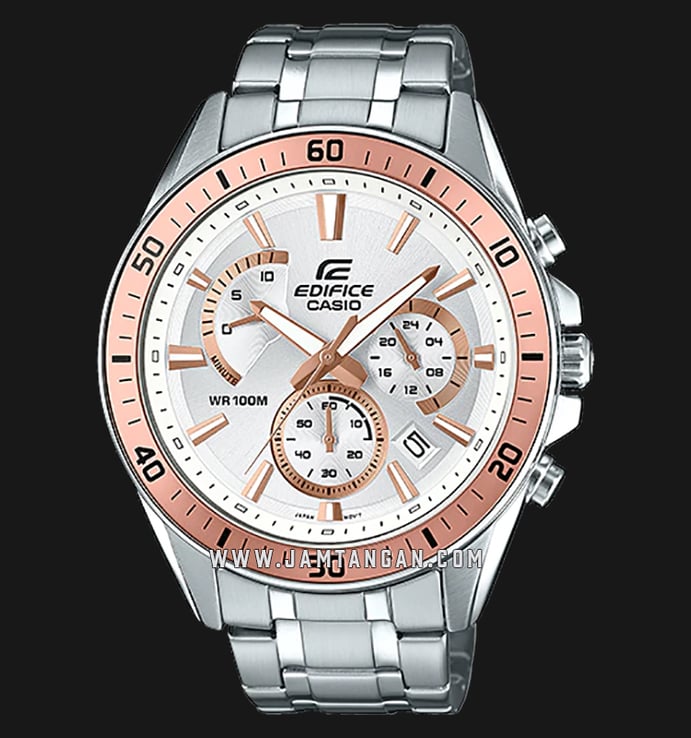 Casio Edifice EFR-552D-7AVUDF Chronograph Men Silver Dial Stainless Steel Band