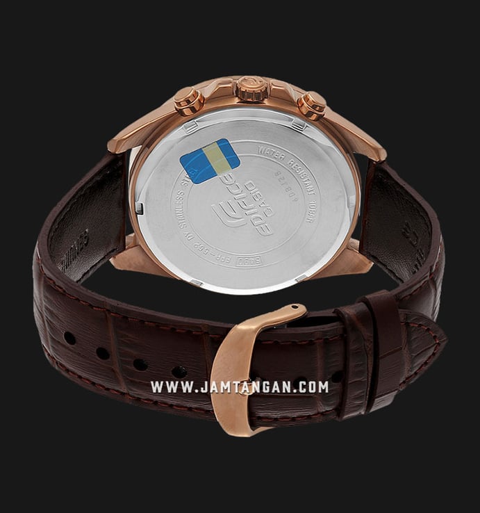 Casio Edifice EFR-552GL-7AVUDF Chronograph Men Beige Dial Brown Leather Strap