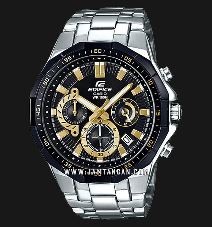 Casio Edifice EFR-554D-1A9VUDF Chronograph Men Black Dial Stainless Steel Strap