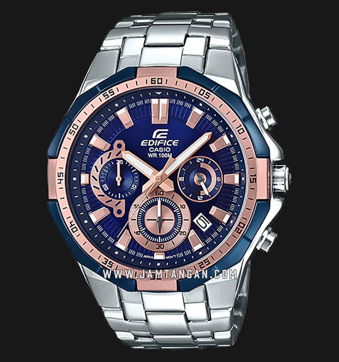 Casio Edifice EFR-554D-2AVUDF Chronograph Men Blue Dial Stainless Steel Strap