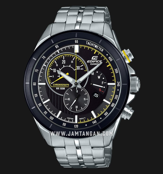 Casio Edifice EFR-561DB-1AVUDF Chronograph Black Dial Stainless Steel Strap