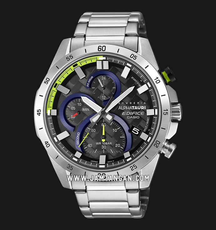 Casio Edifice EFR-571AT-1ADR Scuderia AlphaTauri Black Dial Stainless Steel Band Limited Edition
