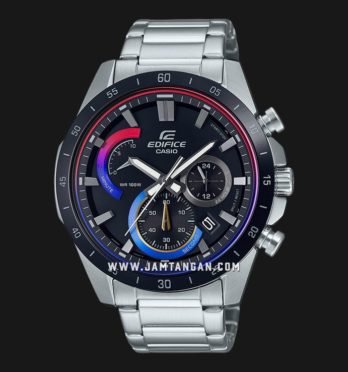 Casio Edifice EFR-573HG-1AVUDF Heat Gradation Chronograph Black Dial Stainless Steel Band