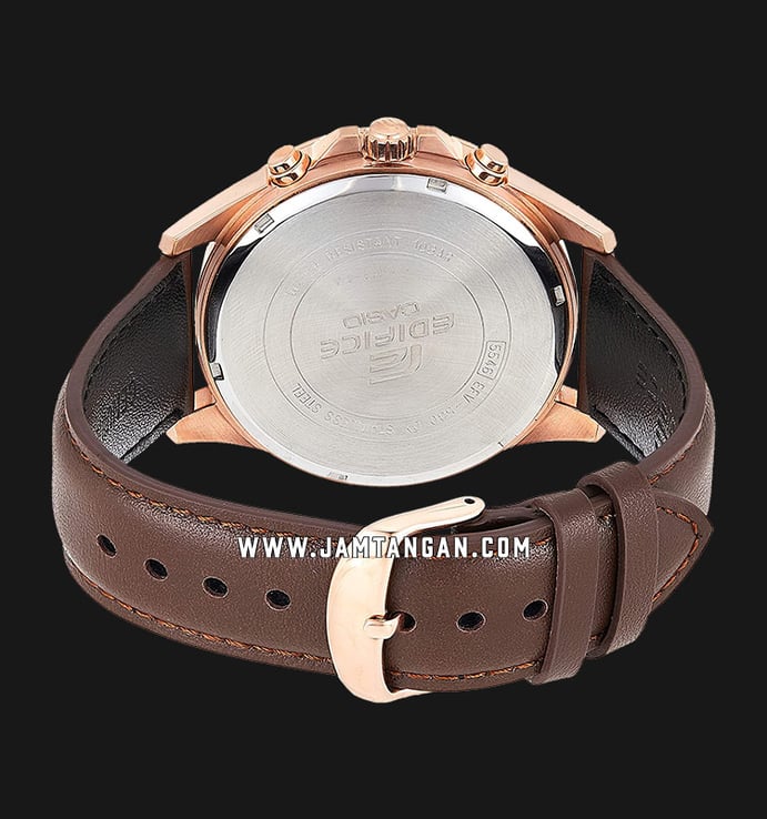 Casio Edifice EFV-530GL-5AVUDF Chronograph Men Brown Dial Brown Leather Strap