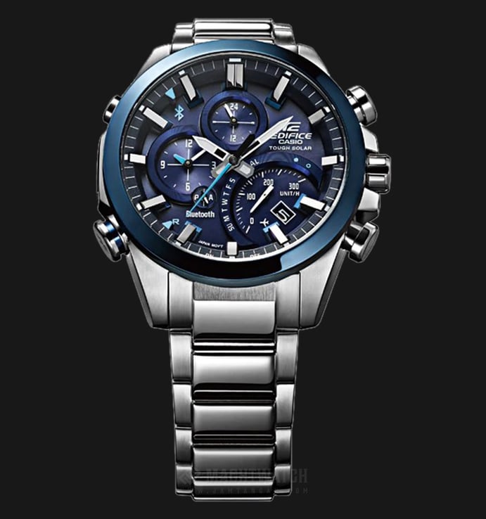 Casio Edifice SMARTPHONE LINK EQB-500DB-2ADR Blue Dial Stainless Steel Strap