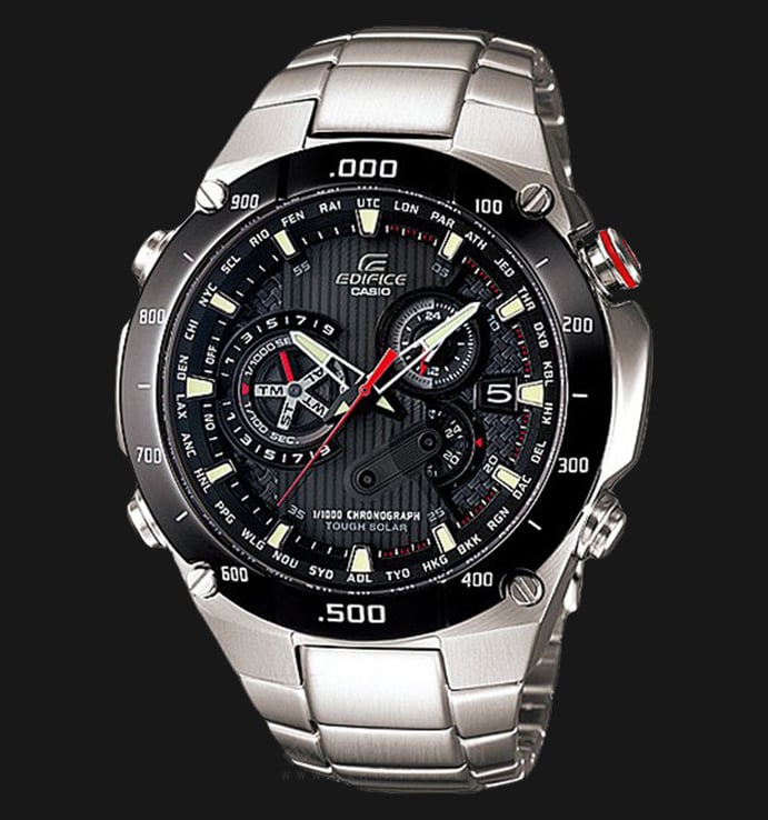 Casio Edifice Limited Edition EQS-1100DB-1AVDR Black Dial Light Taupe Stainless Steel Strap