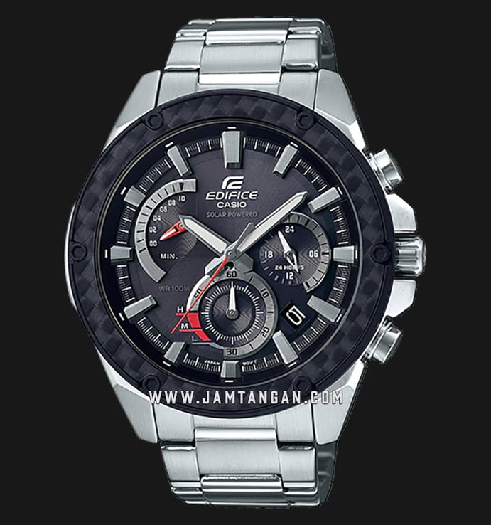 Casio Edifice EQS-910D-1AVUDF Solar Powered Chronograph Black Dial Stainless Steel Strap