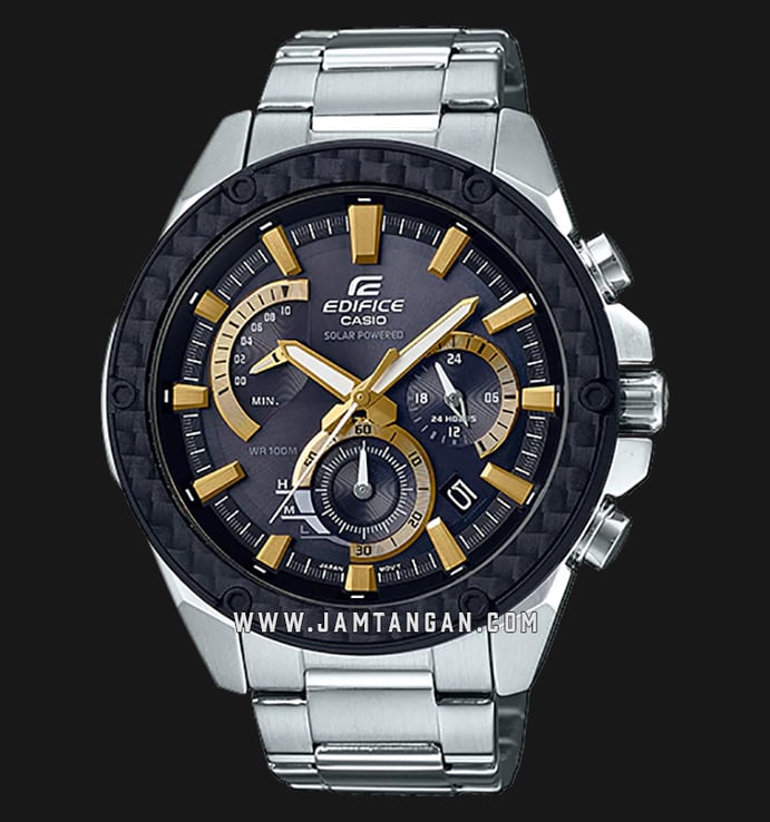 Casio Edifice EQS-910D-1BVUDF Solar Powered Chronograph Black Dial Stainless Steel Strap