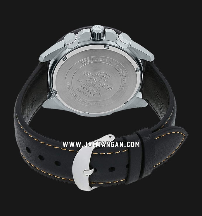 Casio Edifice EQS-910L-1AVUDF Solar Powered Chronograph Black Dial Black Leather Strap