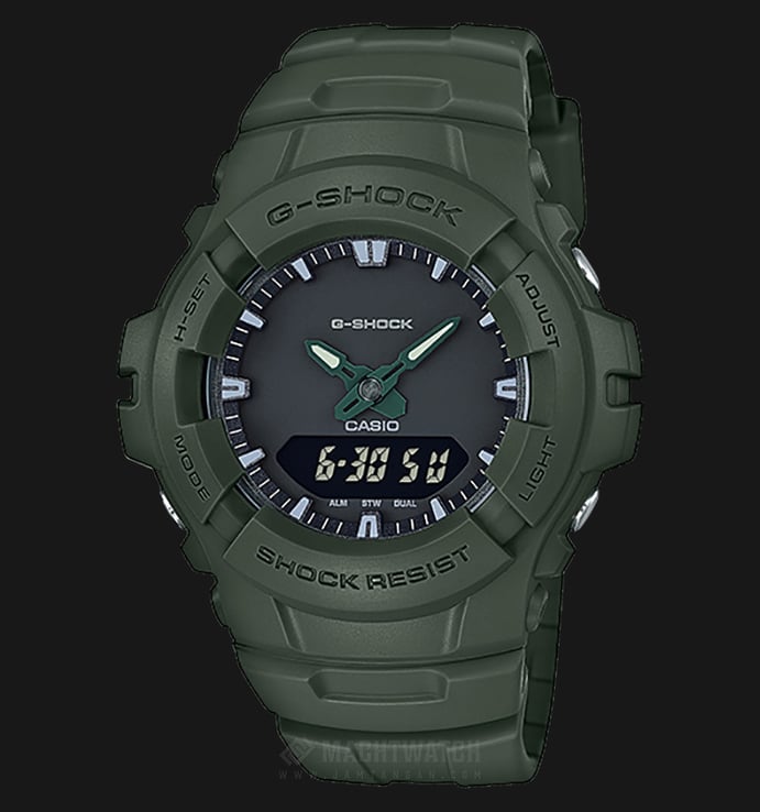 Casio G-Shock G-100CU-3AJF Water Resistant 200M Green Military Resin Band