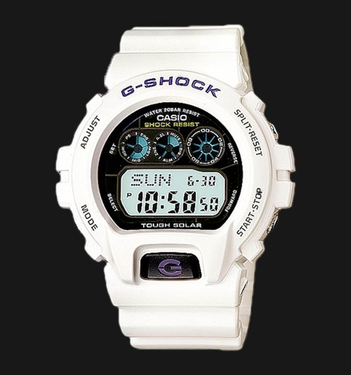 Casio G-Shock G-6900A-7DR Tough Solar Digital Dial White Resin Strap