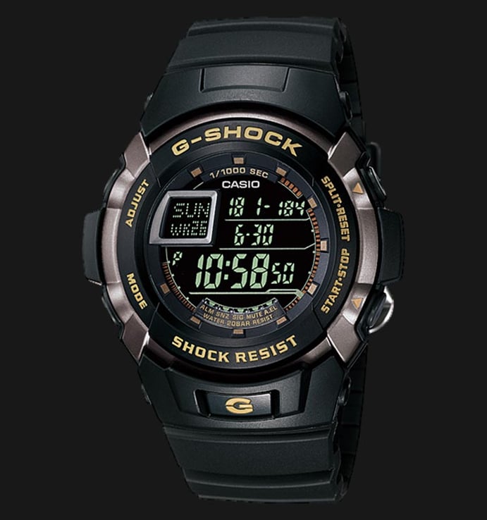Casio G-Shock Standard G-7710-1DR Black Digital Dial Black Resin Strap