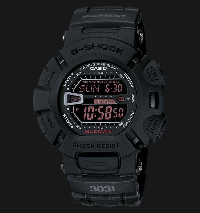 Casio G-Shock G-9000MS-1CU Mudman Digital Black Resin Band Water Resistant 200M