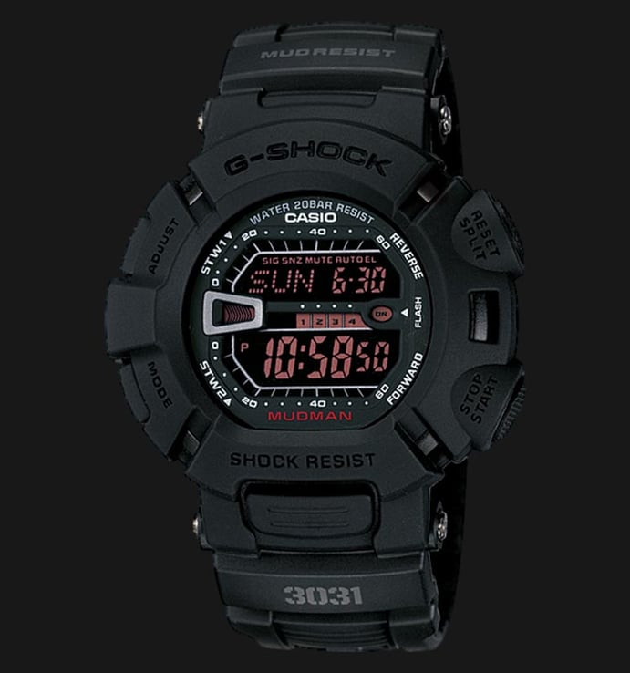 Casio G-Shock MUDMAN G-9000MS-1DR Digital Display Dial Black Resin Strap
