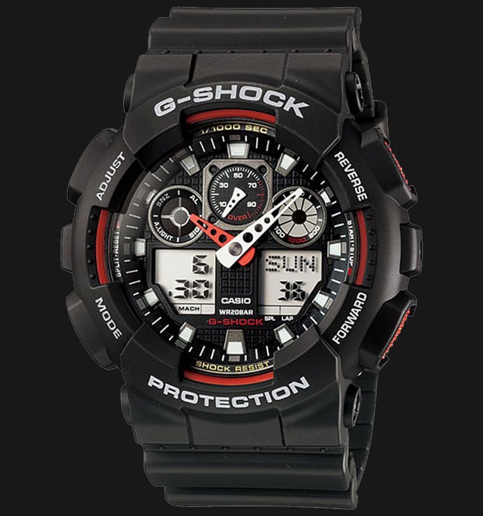 Casio G-Shock G-Classic GA-100-1A4DR Analog-Digital Dial Black Resin Band