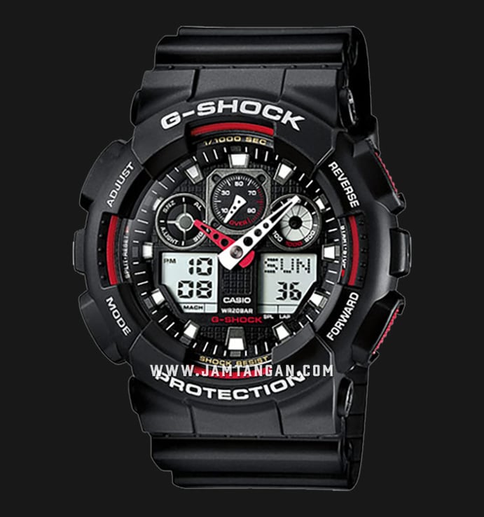 Casio G-Shock G-Classic GA-100-1A4ER Digital Analog Dial Black Resin Band