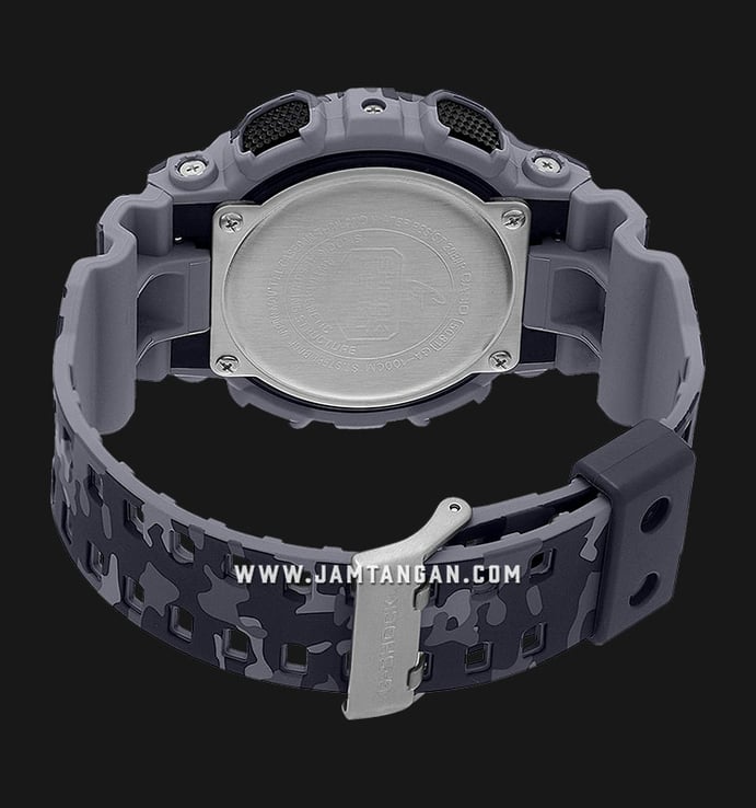 Casio G-Shock GA-100CM-8ADR Camouflage Series Digital Analog Digital Dial Resin Band