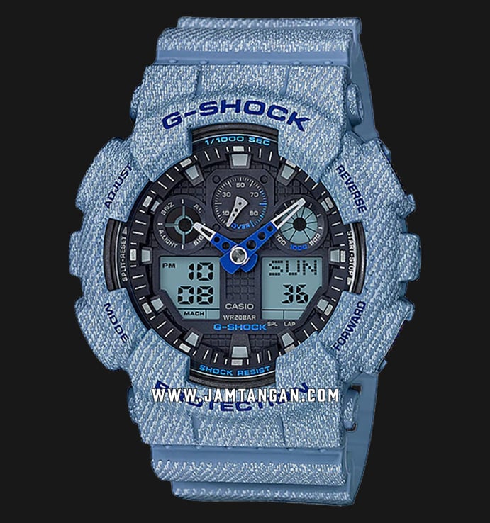 Casio G-Shock GA-100DE-2AER Special Color Models Blue Denim Resin Strap