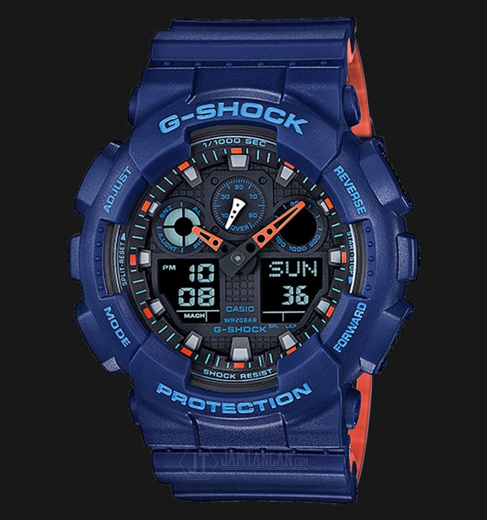 Casio G-Shock GA-100L-2ADR - Water Resistance 200M Blue Resin Band