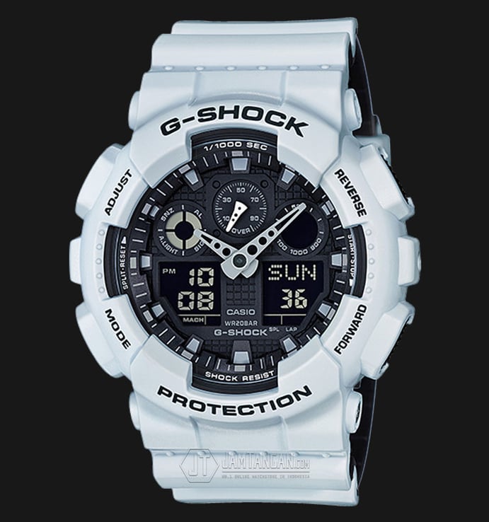 Casio G-Shock GA-100L-7ADR - Water Resistance 200M White Resin Band