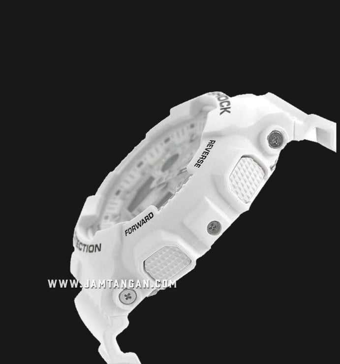 Casio G-Shock GA-100MW-7ADR Marine White Series Digital Analog Dial White Resin Band