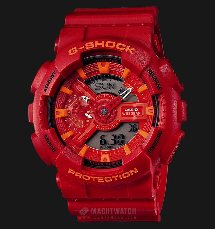 Casio G-Shock GA-110AC-4AJF Hyper Red Digital Analog Dial Red Resin Band Limited Edition 