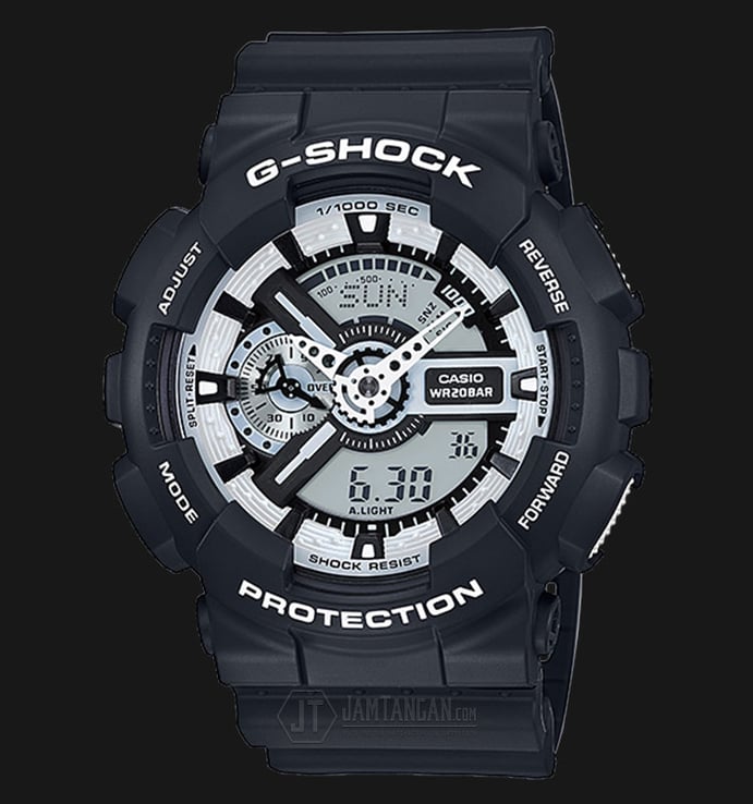 Casio G-Shock GA-110BW-1ADR - Water Resistance 200M Black Resin Band