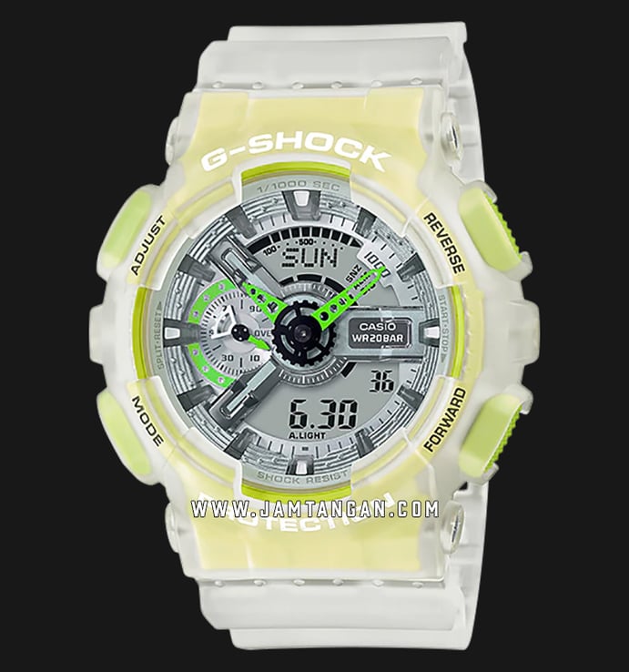 Casio G-Shock GA-110LS-7ADR Color Skeleton Series Digital Analog Dial White Clear Resin Band