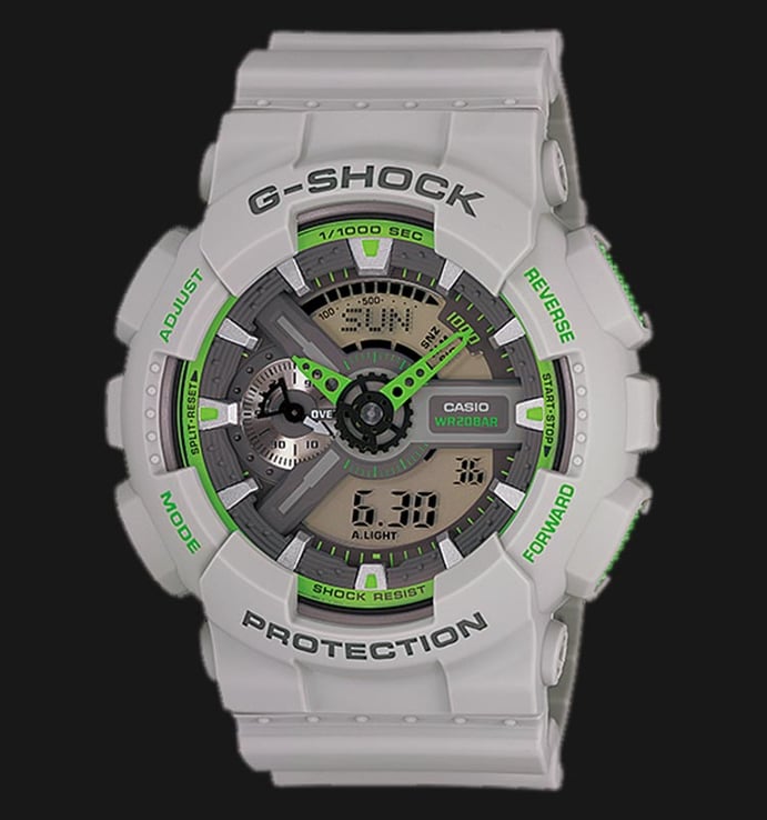 Casio G-Shock GA-110TS-8A3DR Digital Analog Dial Grey Resin Band