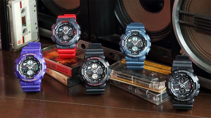 Casio G-Shock GA-140-4ADR Men Digital Analog Dial Red Resin Strap