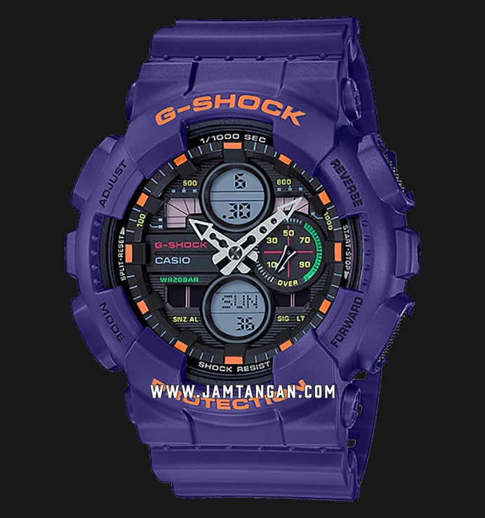 Casio G-Shock GA-140-6ADR Men Digital Analog Dial Purple Resin Strap