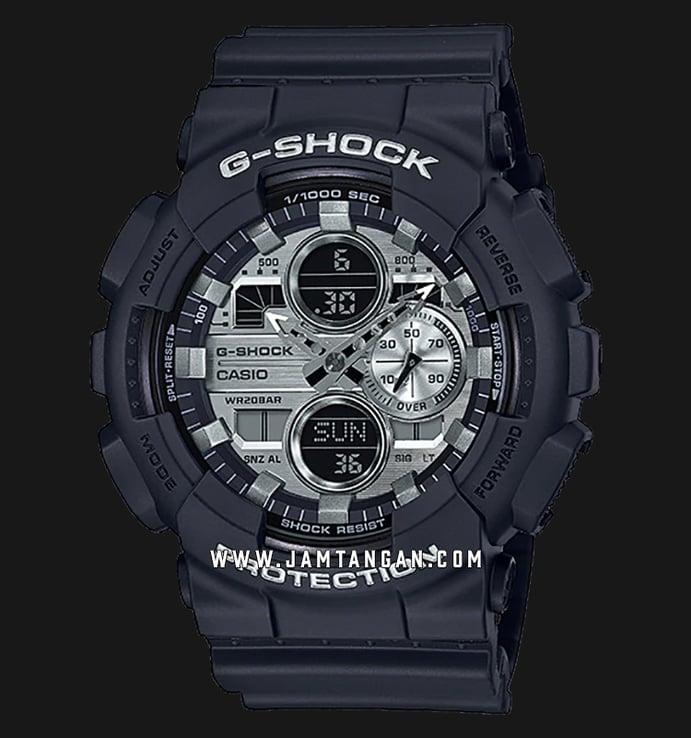 Casio G-Shock GA-140GM-1A1DR Garish Color Series Digital Analog Dial Black Resin Band