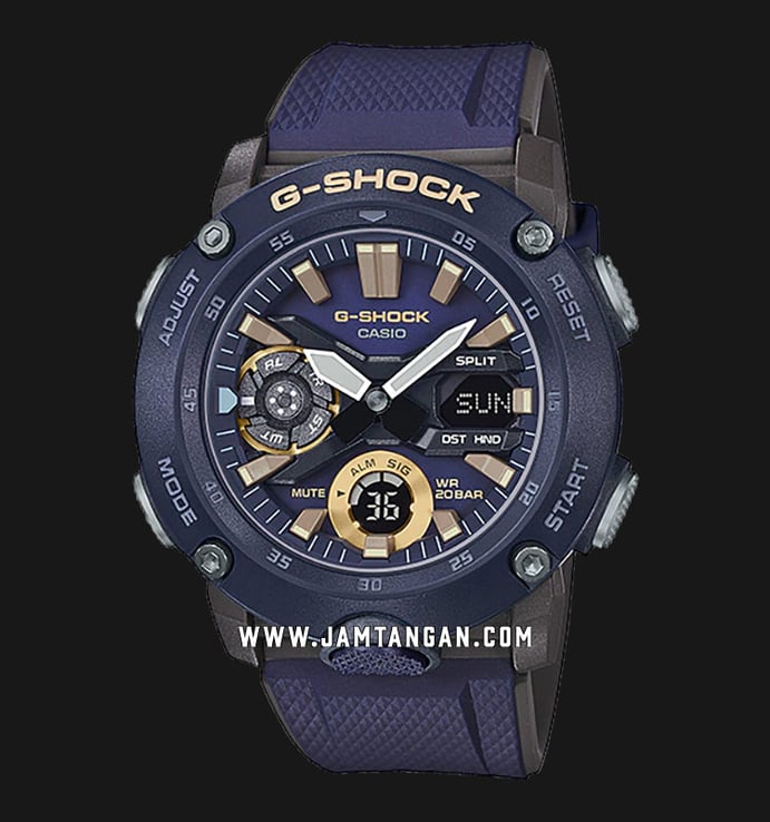 Casio G-Shock GA-2000-2ADR Men Digital Analog Dial Purple Resin Strap