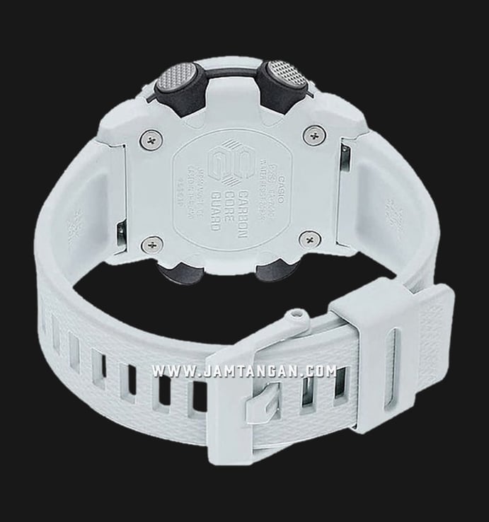 Casio G-Shock GA-2000S-7ADR Carbon Core Guard Digital Analog Dial White Resin Band